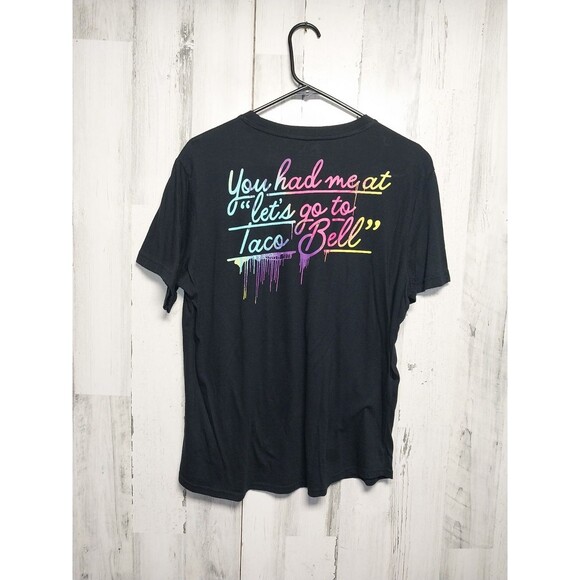 Taco Bell You Had Me At Let's Go To Women's Large Black T-Shirt Uniform Tee - Picture 3 of 4